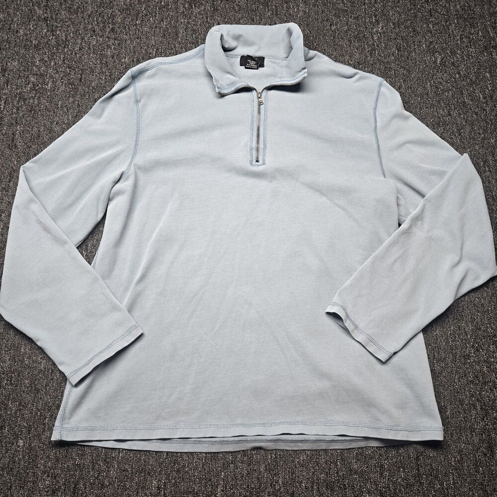 Calvin Klein Pullover Quarter Zip Shirt Mens L Blue Long Sleeve Classic Large